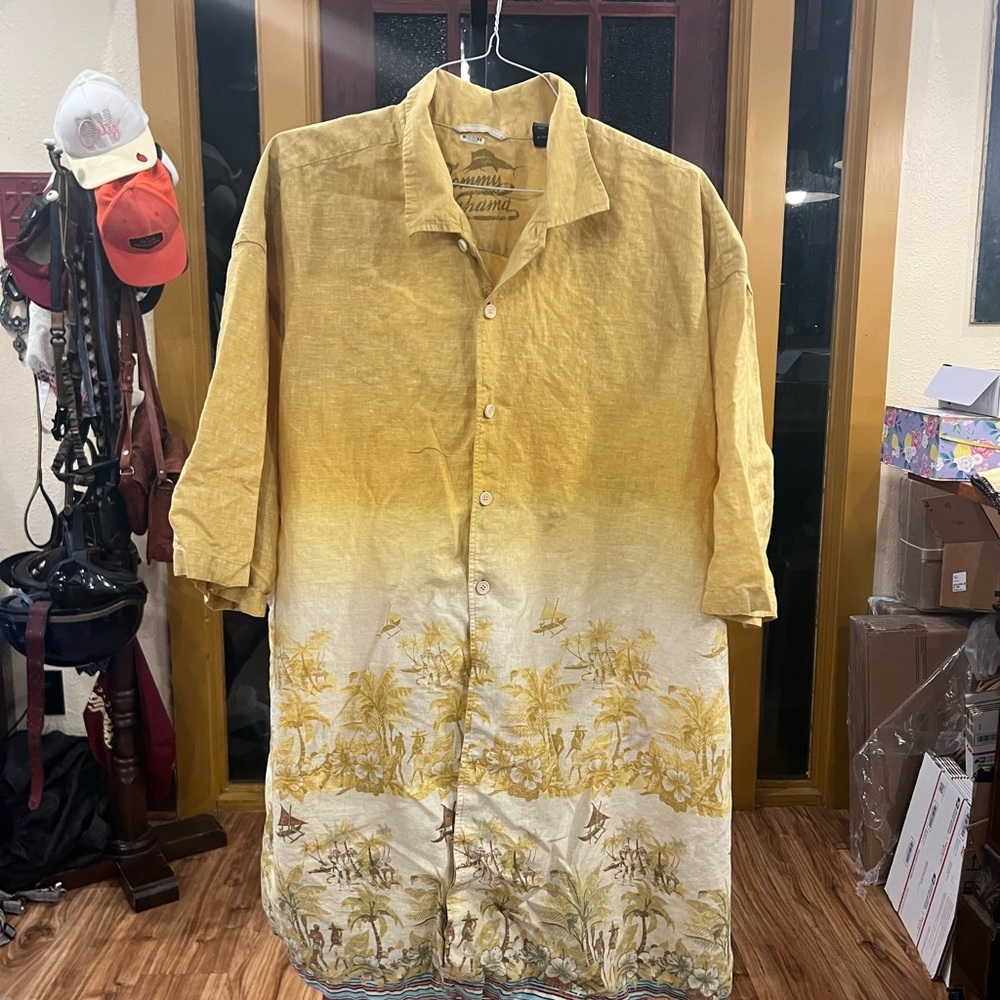Tommy Bahama Yellow and Cream Shirt Jacket